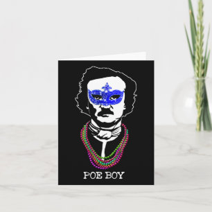 Funny Edgar Allan Poe Mardi Gras Mashup 1 Karte