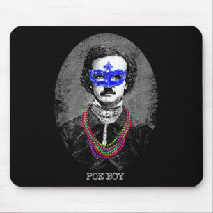Funny Edgar Allan Poe Mardi Gras Mashup Mousepad