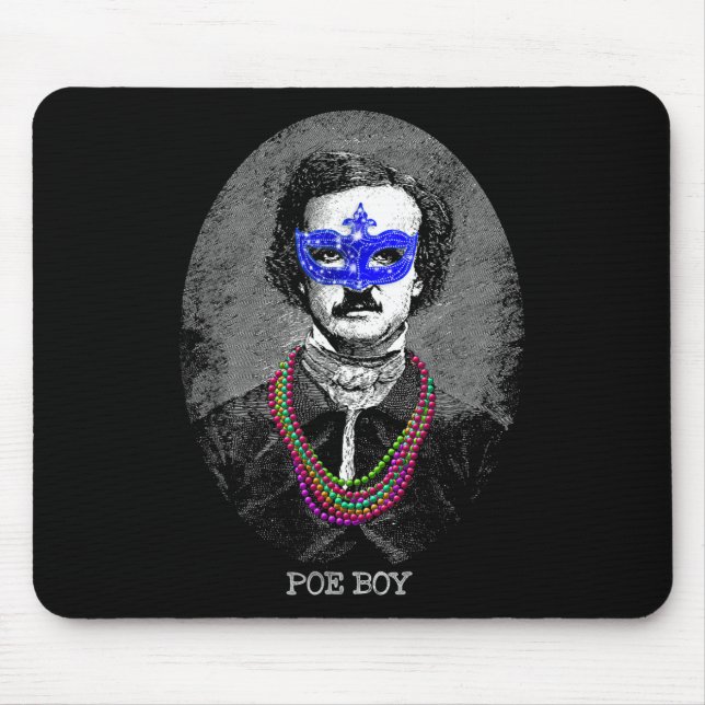 Funny Edgar Allan Poe Mardi Gras Mashup Mousepad (Vorne)