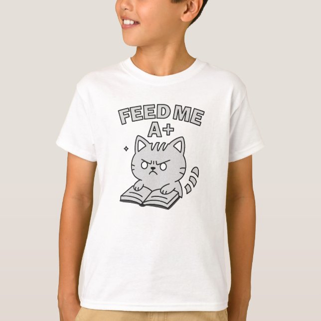 Funny Edgy Cat Book T-Shirt (Vorderseite)