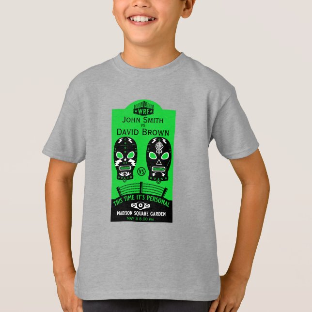 Funny Editable Wrestling Contest T-Shirt (Vorderseite)