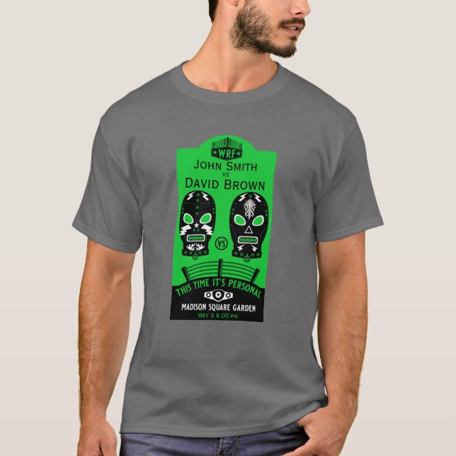 Funny Editable Wrestling Contest T-Shirt (Vorderseite)