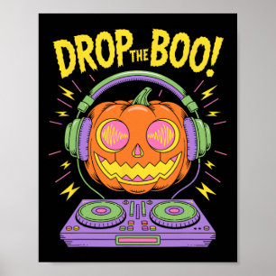 Funny Edm Dj Halloween Pumpkin Poster