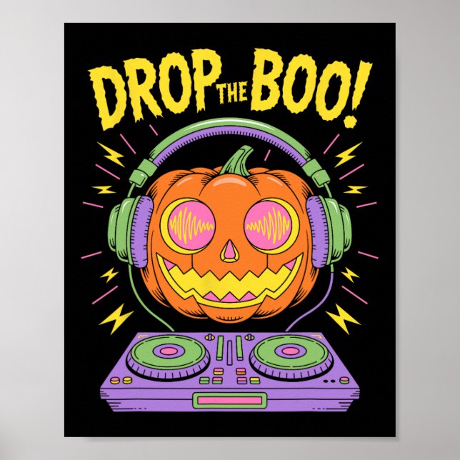Funny Edm Dj Halloween Pumpkin Poster (Vorne)