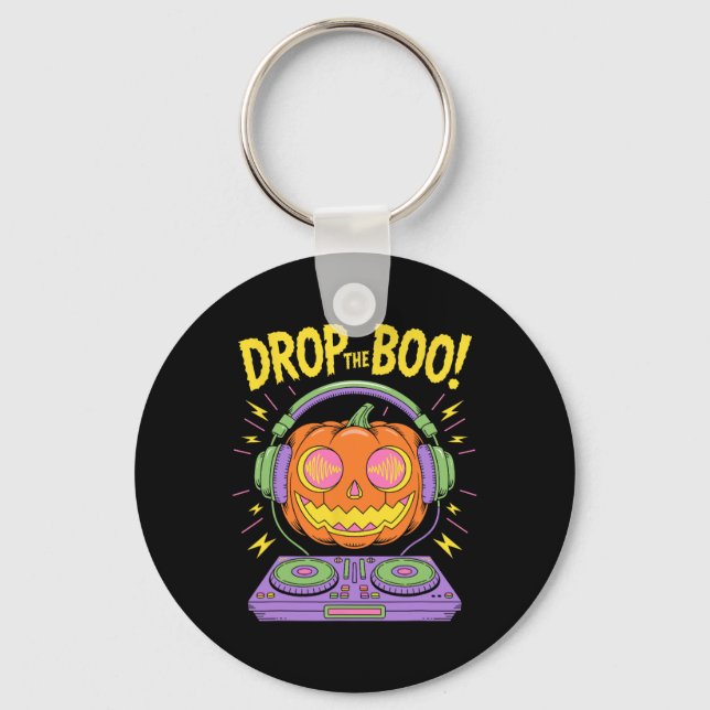 Funny Edm Dj Halloween Pumpkin Schlüsselanhänger (Vorderseite)
