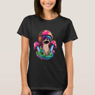 Funny EDM Sloth Mushroom Art Summer Rave T-Shirt
