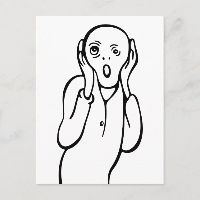 Funny Edvard Munch Scream Parody Cartoon Postkarte (Vorderseite)