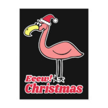 Funny Eeew Christmas Flamingo mit Santa Claus Hat