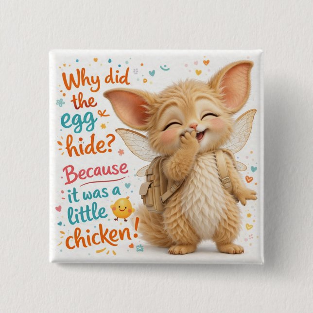 Funny Egg Dad Joke Button (Vorderseite)
