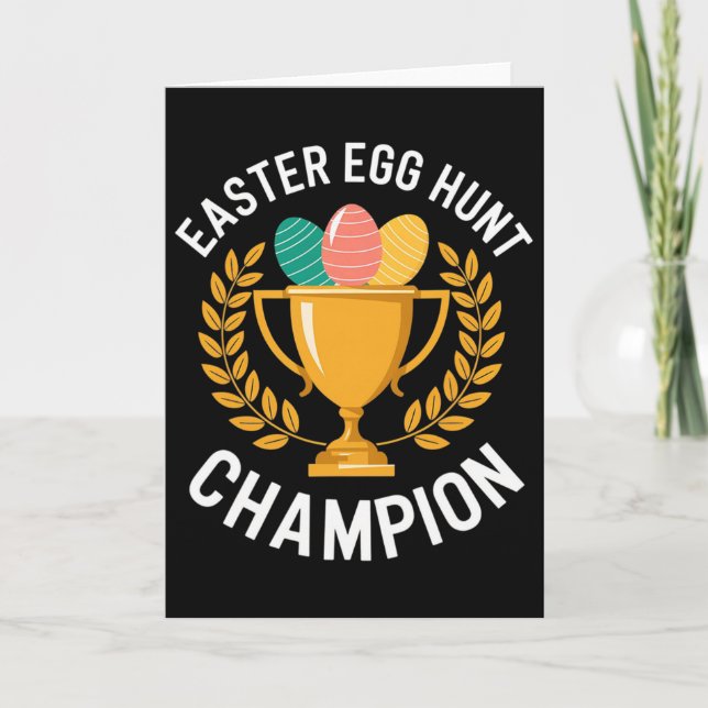 Funny Egg Hunting Champion Happy Easter Hunt  Karte (Vorderseite)