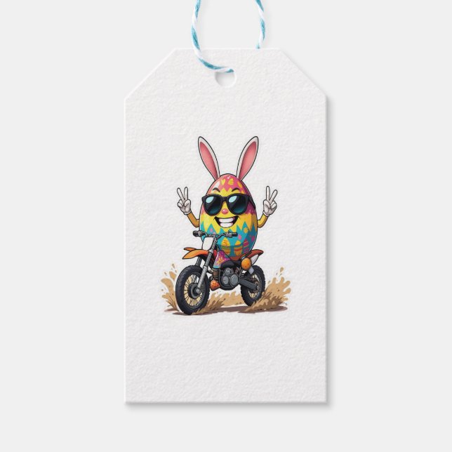 Funny Egg Motorbike Geschenkanhänger (Vorderseite)