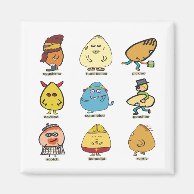 Funny Egg Puns Magnet (Vorne)