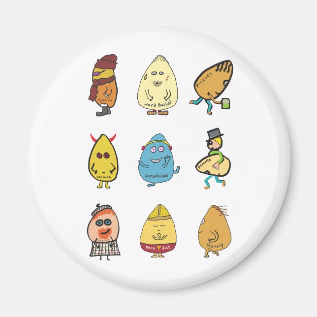 Funny Egg Puns Magnet (Vorne)