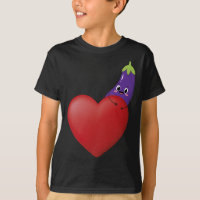Funny Eggplant mit großem Herz Obst Gemüse Vega