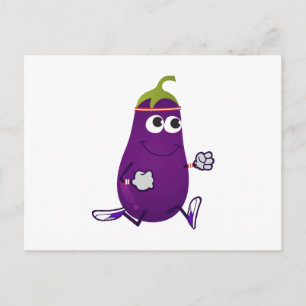 Funny Eggplant Runner Postkarte