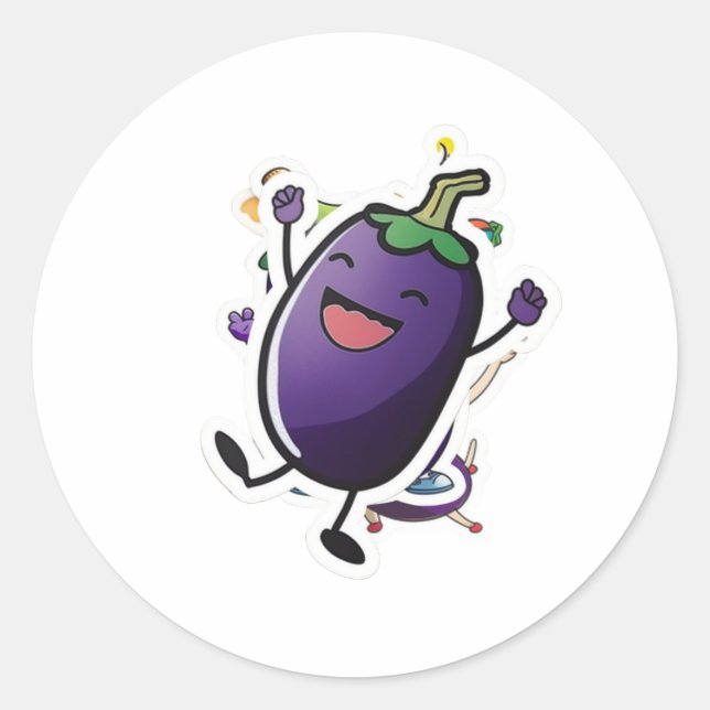 Funny Eggplant Sticker (Vorderseite)