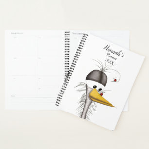 Funny Egret Cartoon Planer