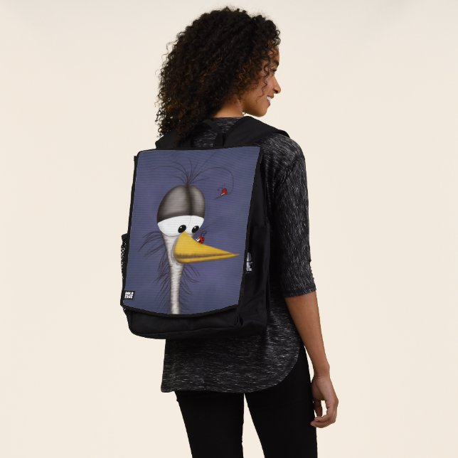 Funny Egret Cartoon Rucksack (Ausgewaschen)