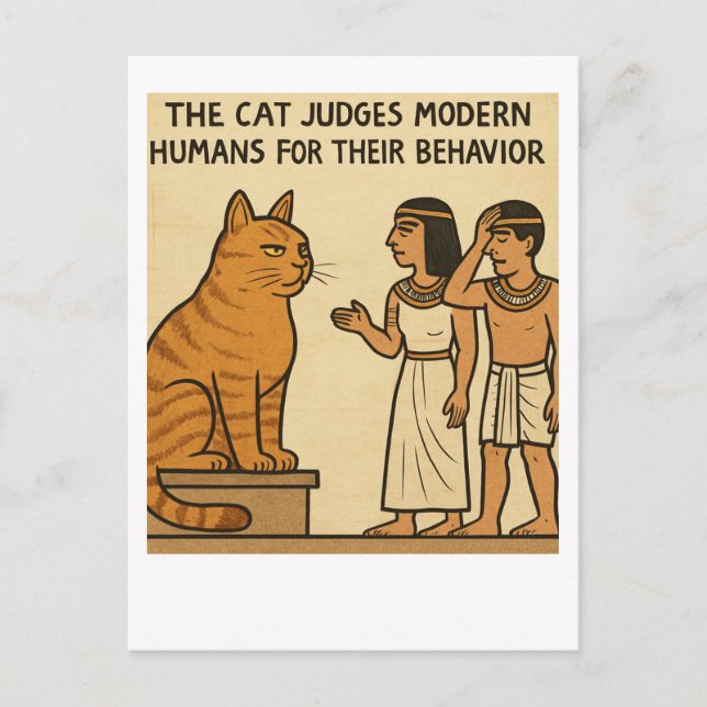 Funny Egyptian Cat Judge Postcard Postkarte (Vorderseite)