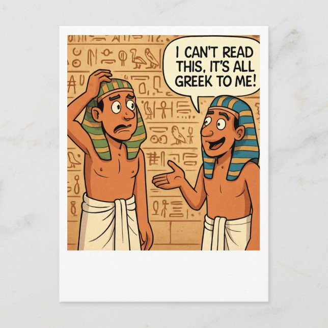 Funny Egyptian Greece Joke Postcard Postkarte (Vorderseite)