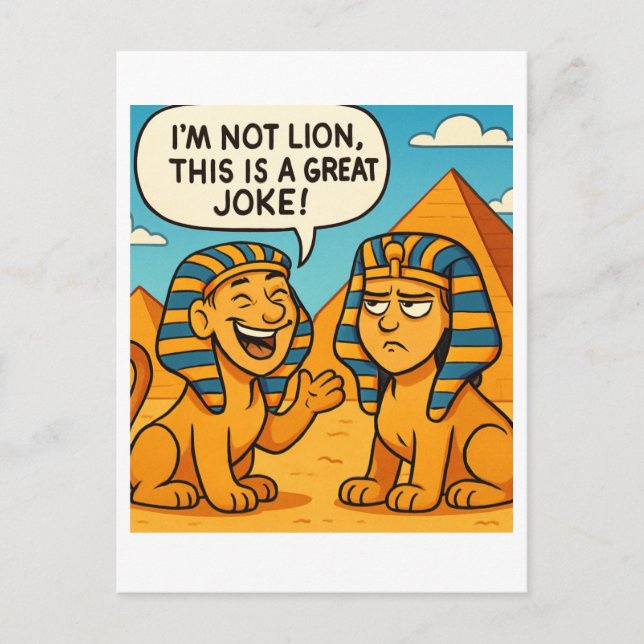 Funny Egyptian Lion Pun | Ich bin keine Löwenkarte Postkarte (Vorderseite)