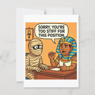 Funny Egyptian Mummy   Stift Job Interview Card Postkarte