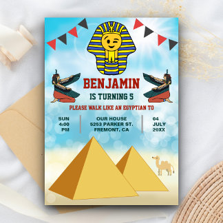 Funny Egyptian Pharaoh King - Einladung zum Geburt