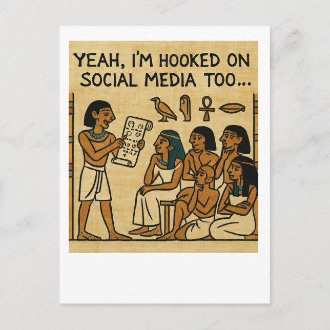 Funny Egyptian Social Media Spaß Postcard Postkarte (Vorderseite)