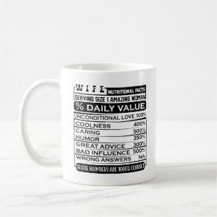 Funny Ehefrau ernährungsphysiologische Fakten Kaffeetasse