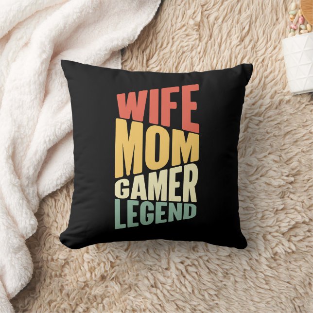 Funny Ehefrau Mama Gamer Wortart Kissen (Decke)