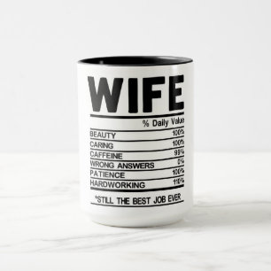 Funny Ehefrau Nutrition Fakten Tasse