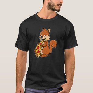 Funny Eichhörnchen Ess Pizza I Dog Hunter Novelty  T-Shirt