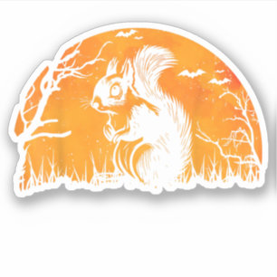 Funny Eichhörnchen Halloween Silhouette Spooky Squ Aufkleber