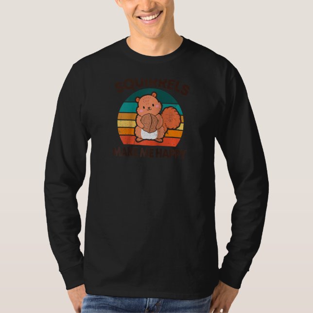 Funny Eichhörnchen machen mich glücklich für Ragla T-Shirt (Vorderseite)