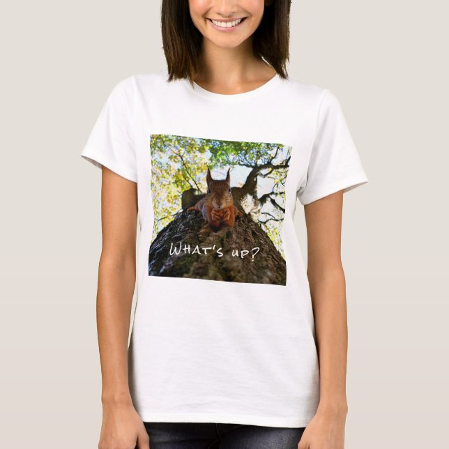 Funny Eichhörnchen Niedlicher Tiere Hallo da T-Shirt (Vorderseite)