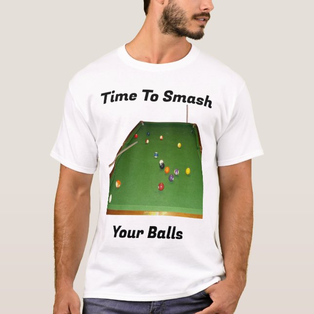 Funny Eightball Smashing Balls, Tshirt (Vorderseite)