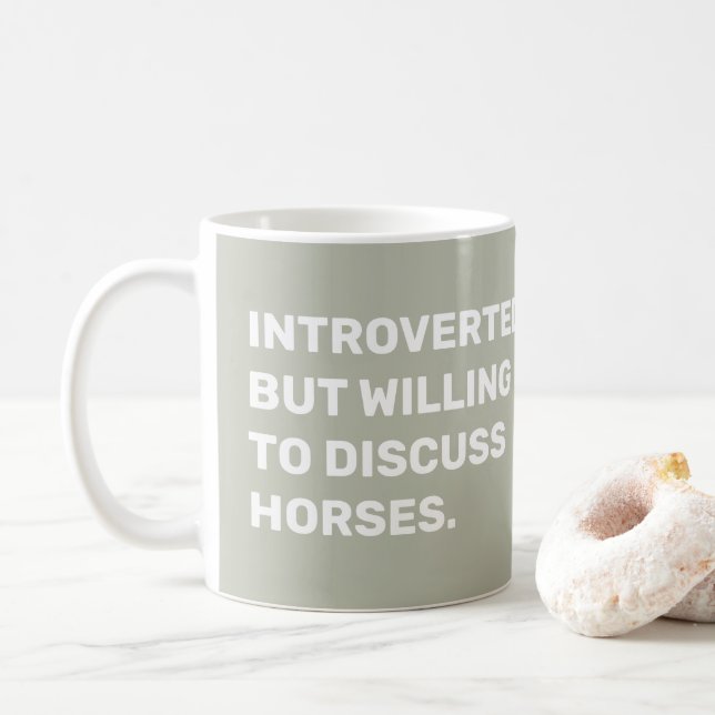 Funny eingeführt, aber willens zu diskutieren Pfer Kaffeetasse (Mit Donut)
