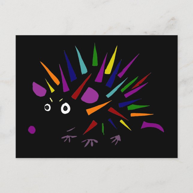 Funny Einzigartiger Abstrakter Igel Kunst, Dichtun Postkarte (Vorderseite)