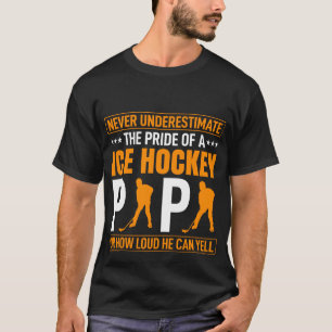Funny Eishockey schreiend Vater Wortart T-Shirt