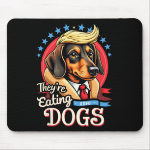 Funny Election 2024 Retro Sie essen die Hunde Mousepad