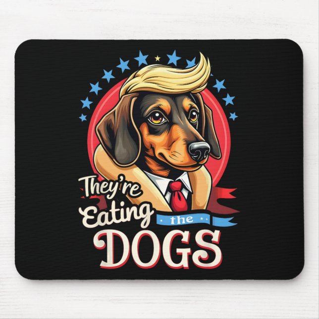 Funny Election 2024 Retro Sie essen die Hunde Mousepad (Vorne)
