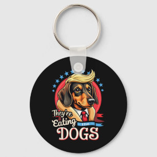 Funny Election 2024 Retro Sie essen die Hunde Schlüsselanhänger