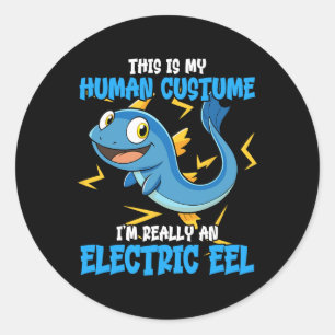 Funny Electric Eel Kostüm Design Tierliebhaber El Runder Aufkleber