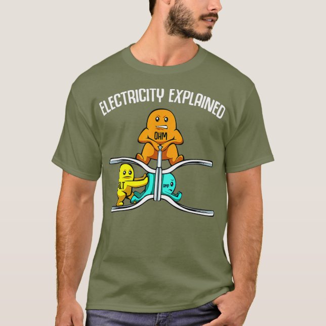 Funny Electric Erklärter Physik Lehrer Nerd T-Shirt (Vorderseite)