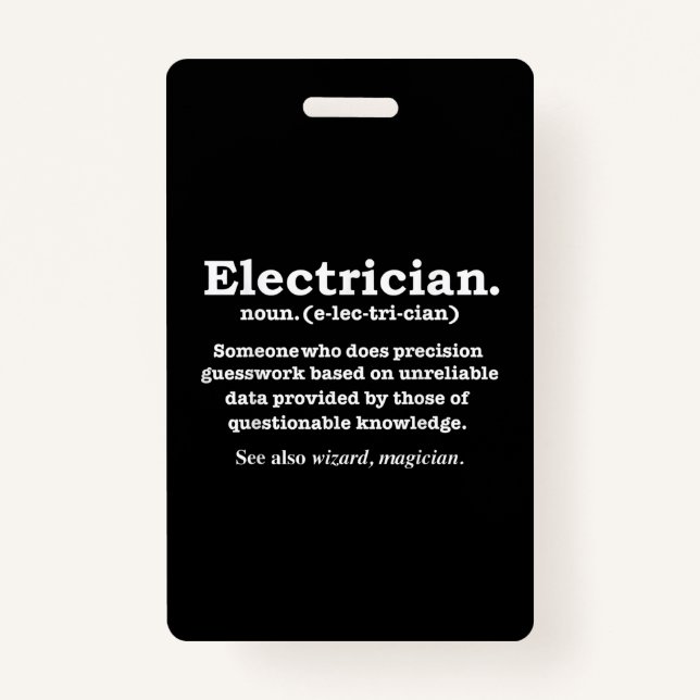 Funny Electrical Definition Gift Abschluss Ausweis (Vorderseite)