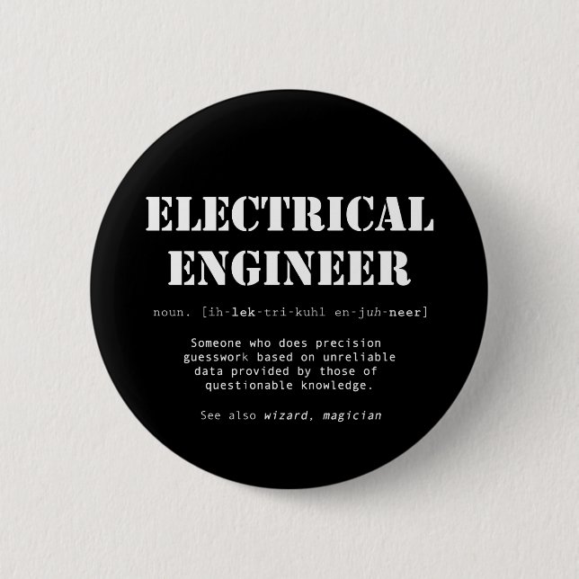 Funny Electrical Engineer Definition-Geschenk Button (Vorderseite)