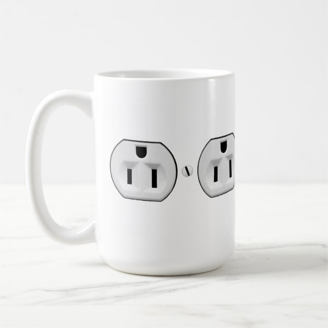 Funny Electrical Outlet Tasse | Elektrisches Gesch (Links)