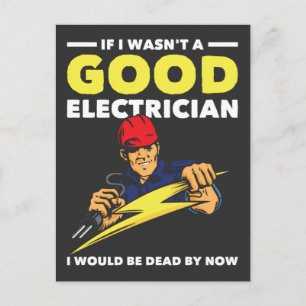 Funny Electrical Sprichwort Job Husband Spaß Postkarte
