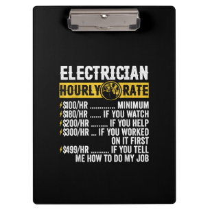 Funny Electrician Apparel, Stundenrennen Männer Klemmbrett