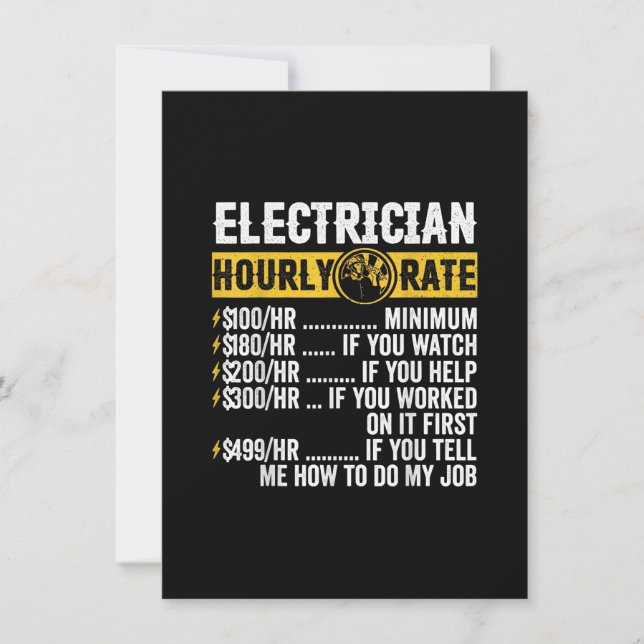 Funny Electrician Apparel, Stundenrennen Männer Mitteilungskarte (Vorderseite)